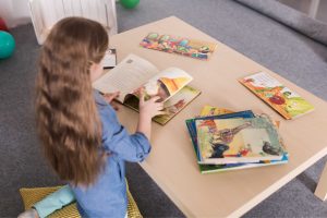 Preschoolers during story time