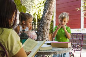 Children listening to a story