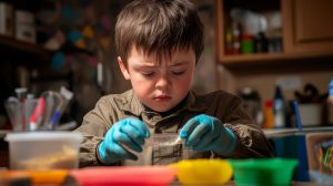 Child learning through play at preschool